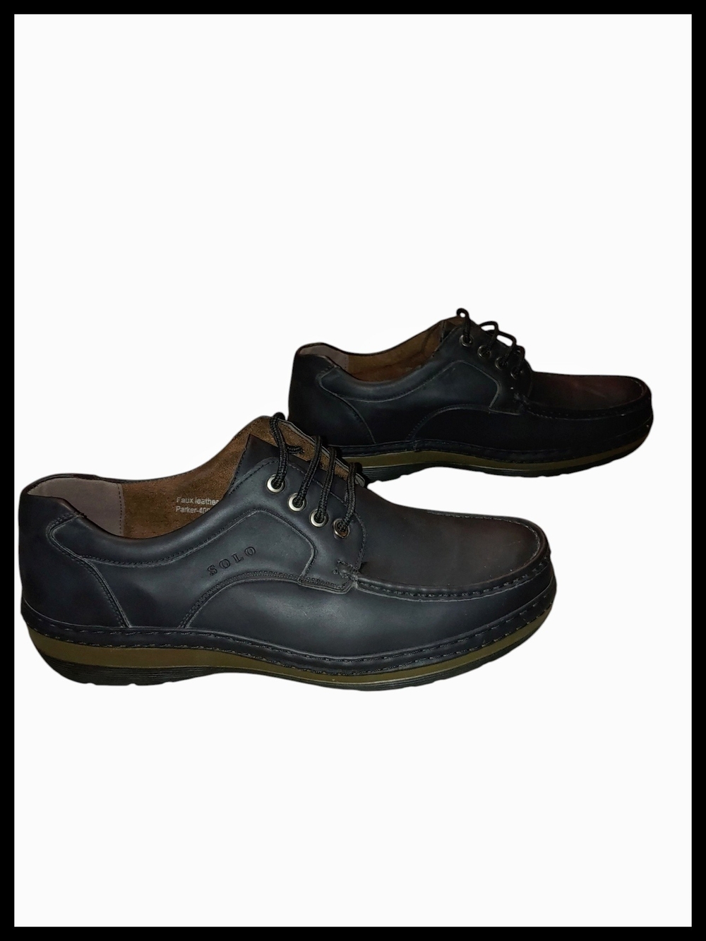 SOLO Men's Black Casual Lace-Up Shoes - Picture 8 of 9